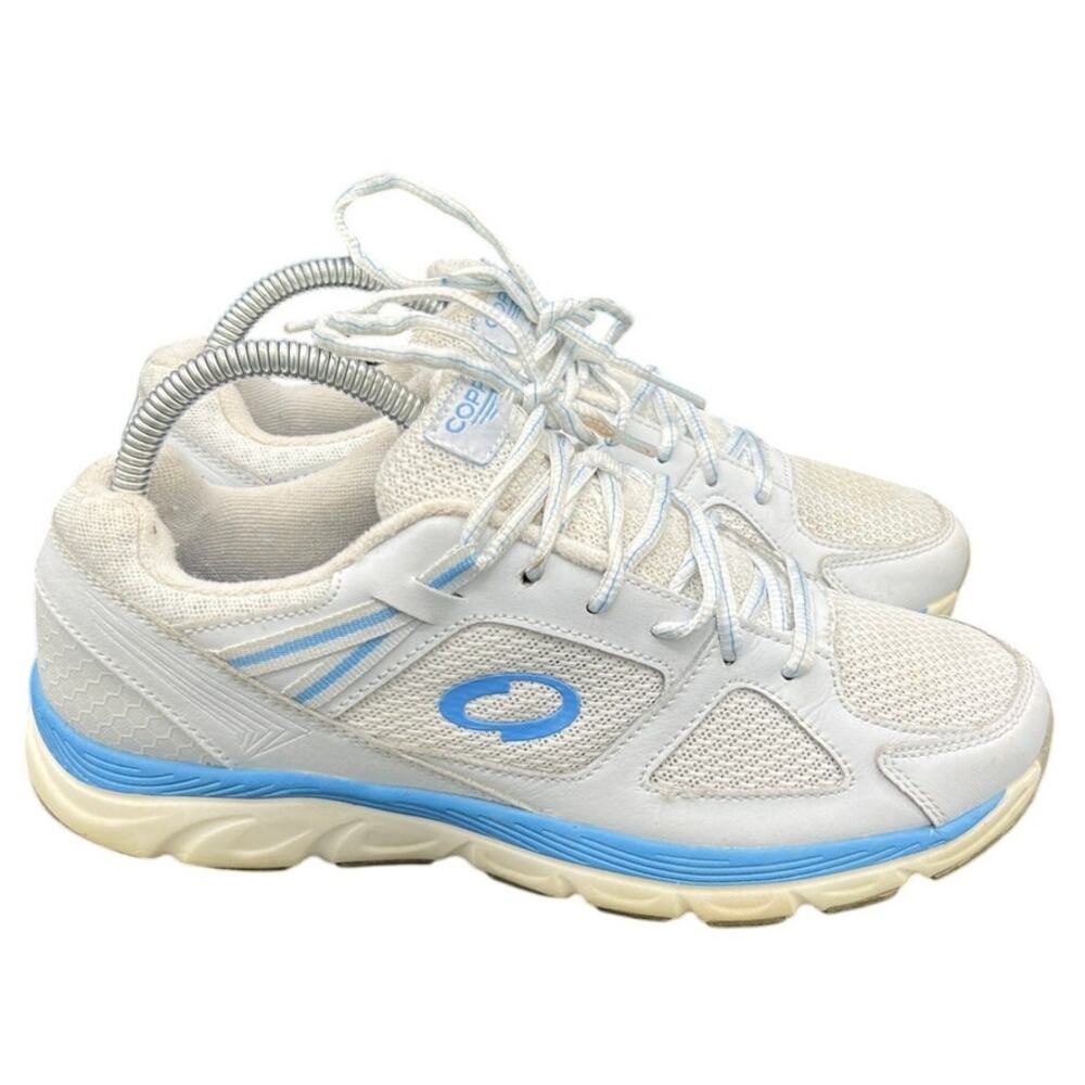 🩶 Copper Fit Women’s 8 White Mesh Walking Sneakers – Comfort Arch Support
